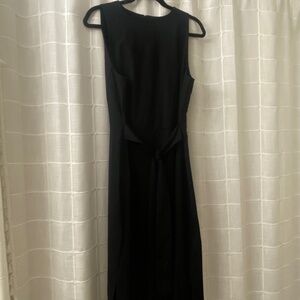 Ann Taylor Black Midi Dress with Tie NWT